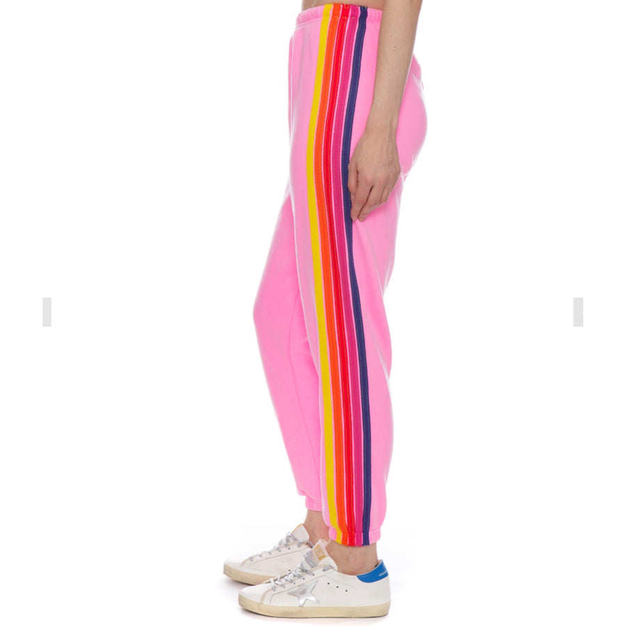 5 Stripe Sweatpants Neon Pink Aviator Nation