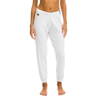 5 Stripe Sweatpants White/Neon