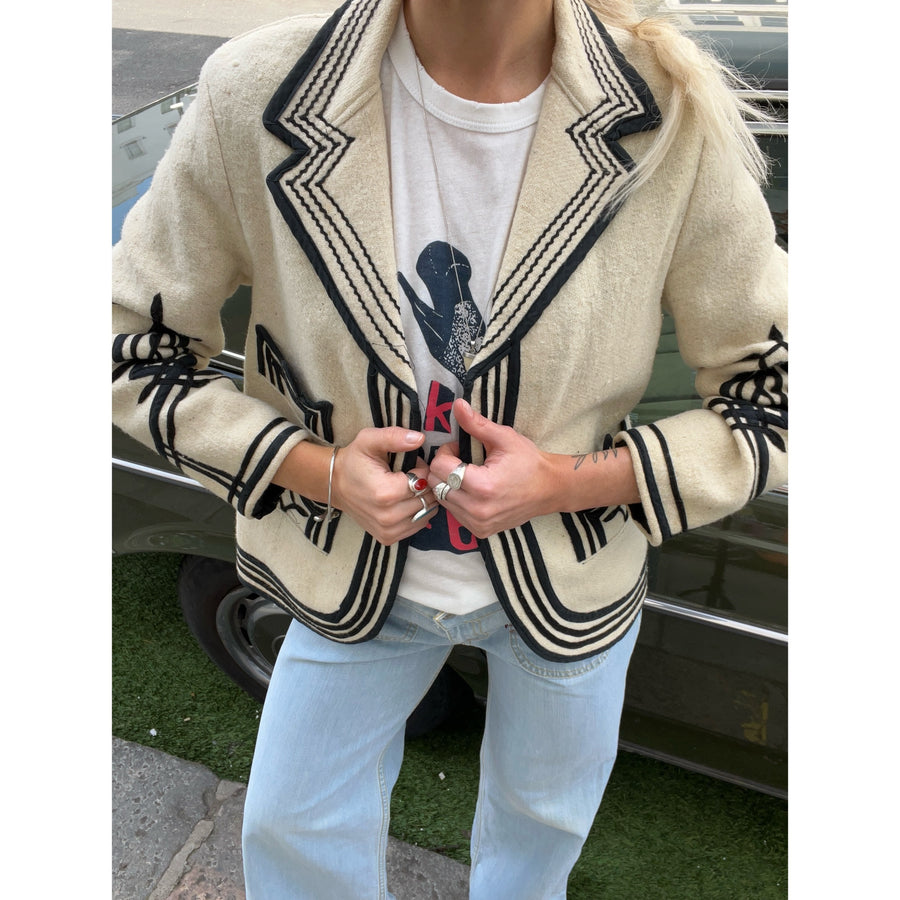 Vintage wool blazer cream