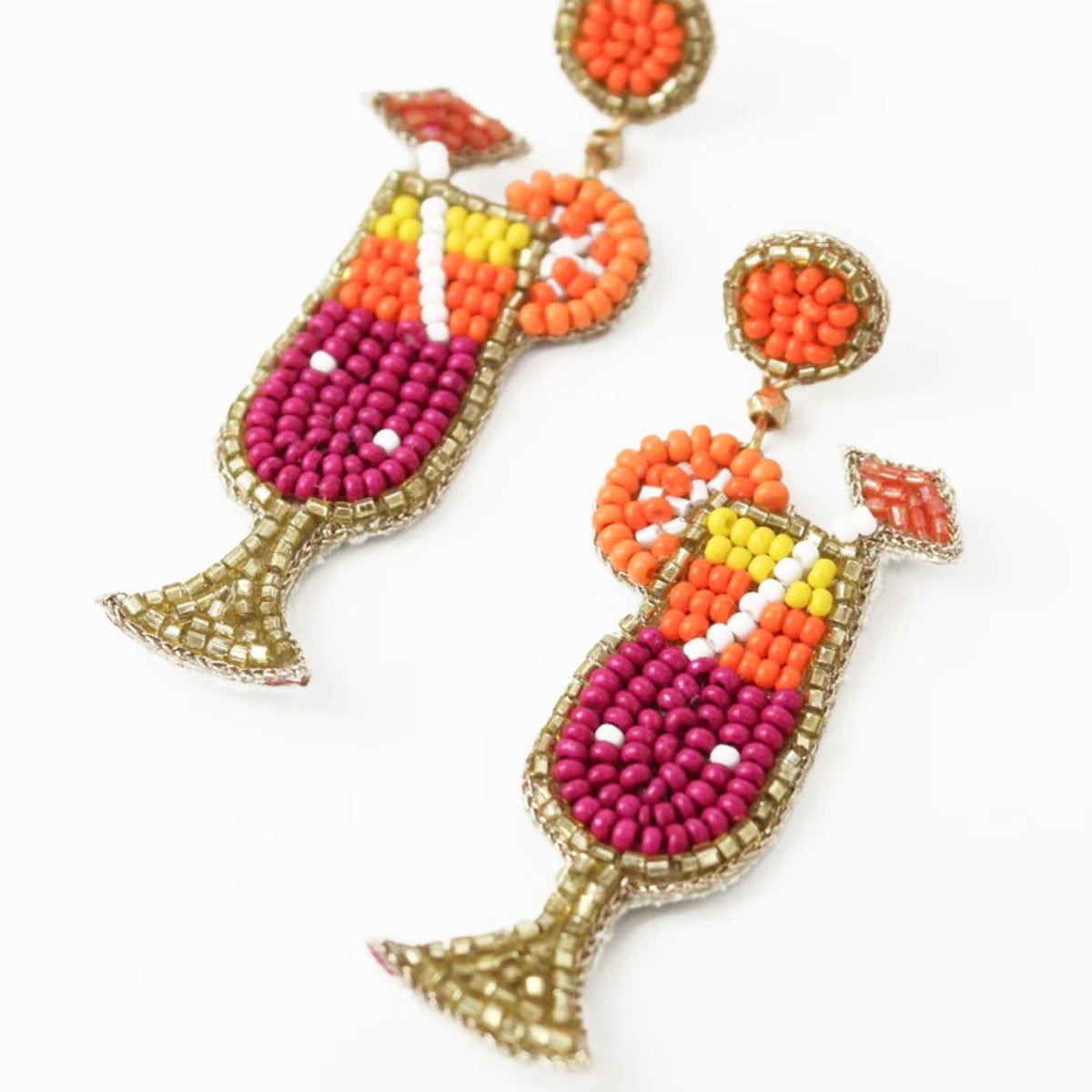 Tequila Sunrise Beaded Earrings