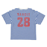 Blue Stripe '28' Print T