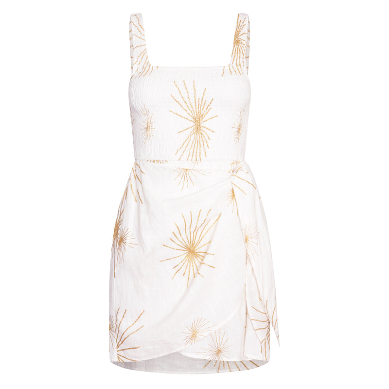 Sundress Amande Short Sevilla White and Gold