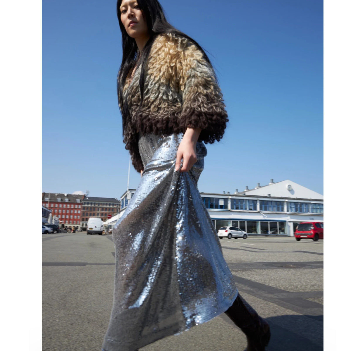 *JUST LANDED* Frame Sequin Skirt Graphite