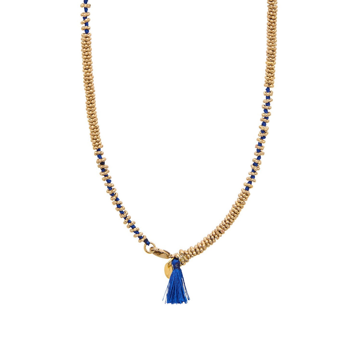 Pom Pom Necklace Blue