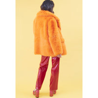 Faux Fur Orange Midi Coat