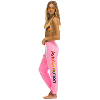 Leg Logo Sweatpants Neon Pink