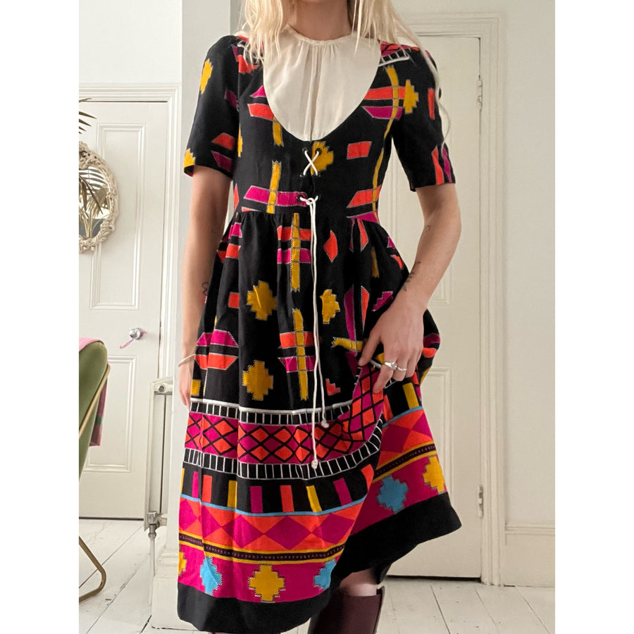 1970s midi dress multi