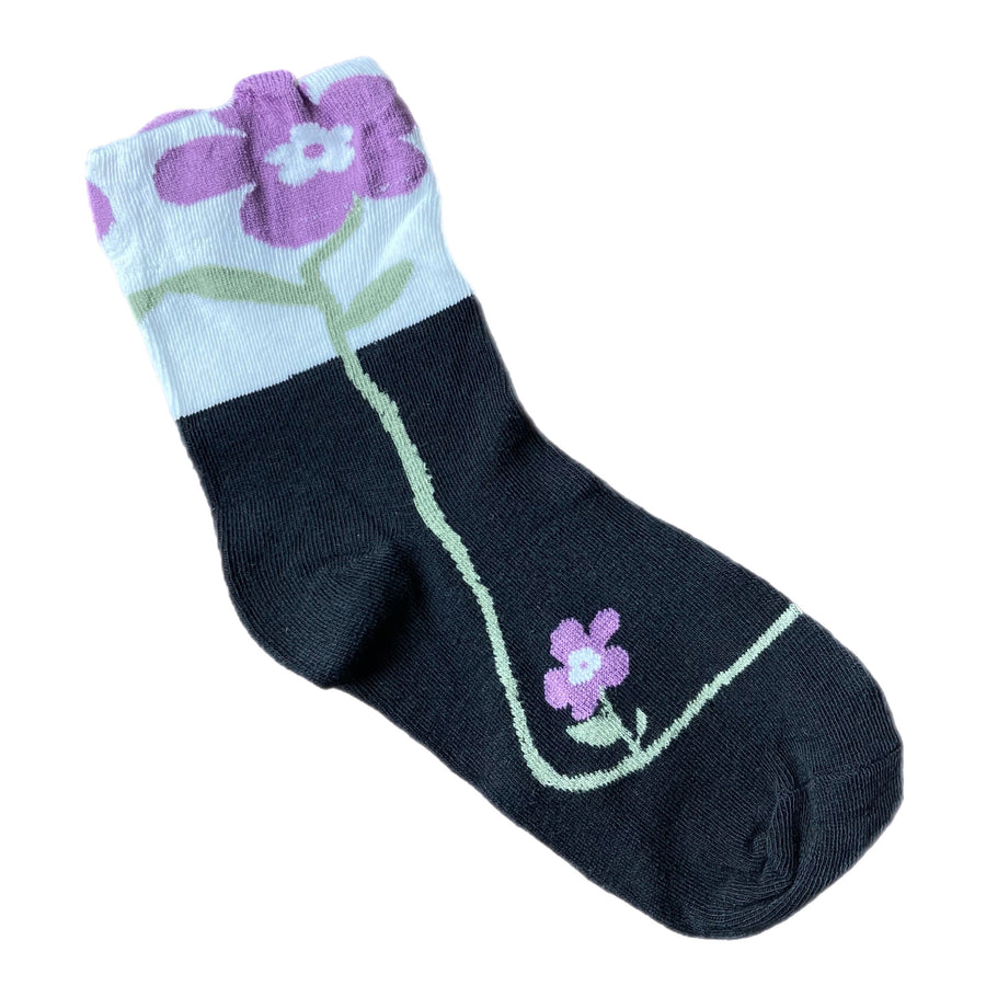 The West Village Floral Socks Black