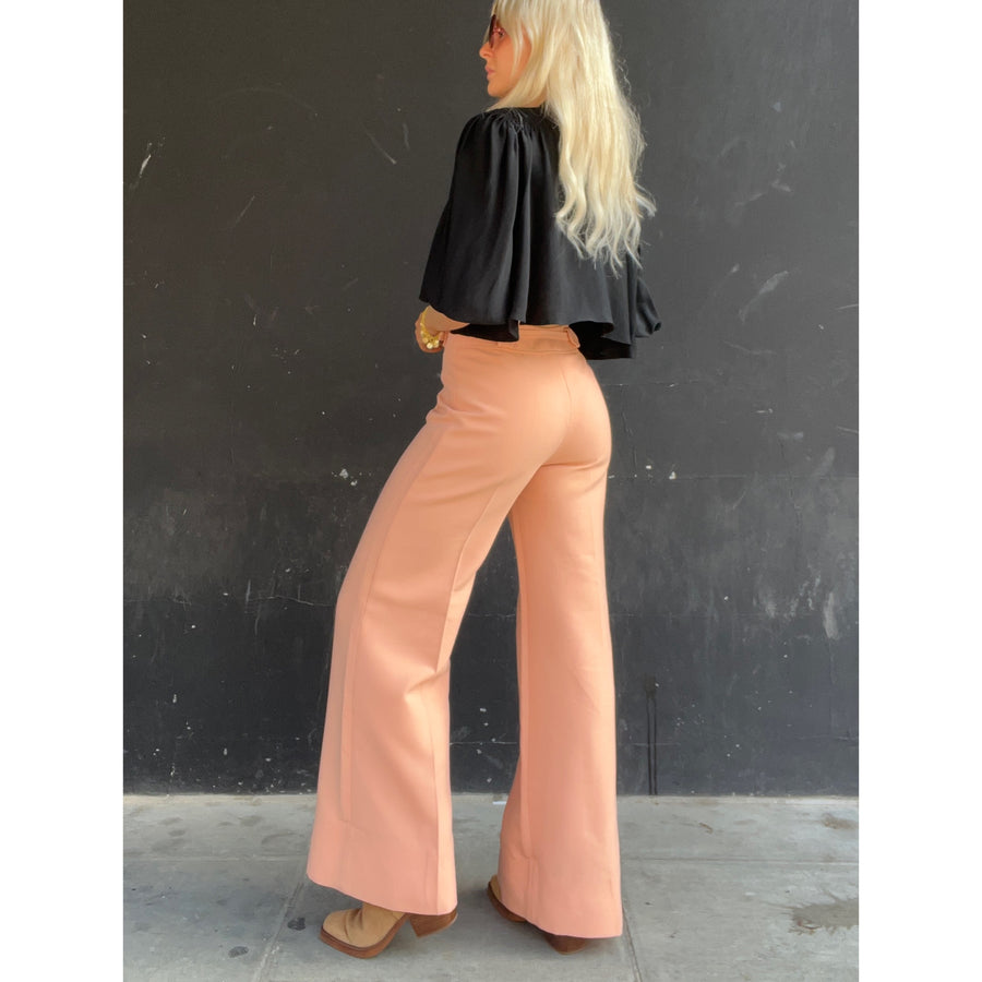 1970s peach flare trouser