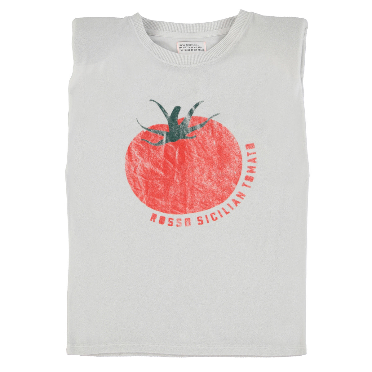 Light Grey Tomato Print Sleeveless T