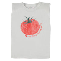 Light Grey Tomato Print Sleeveless T