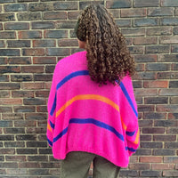 *NEW* Pink Colour Stripe Cardigan