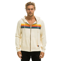 5 Stripe Zip Up Vintage White