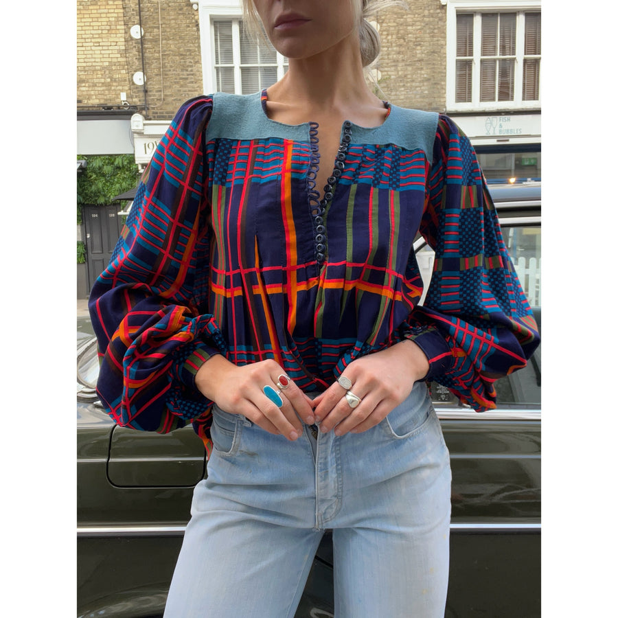 1970s Jeff Banks blouse multi