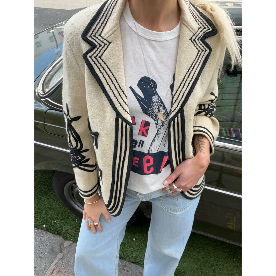 Vintage wool blazer cream