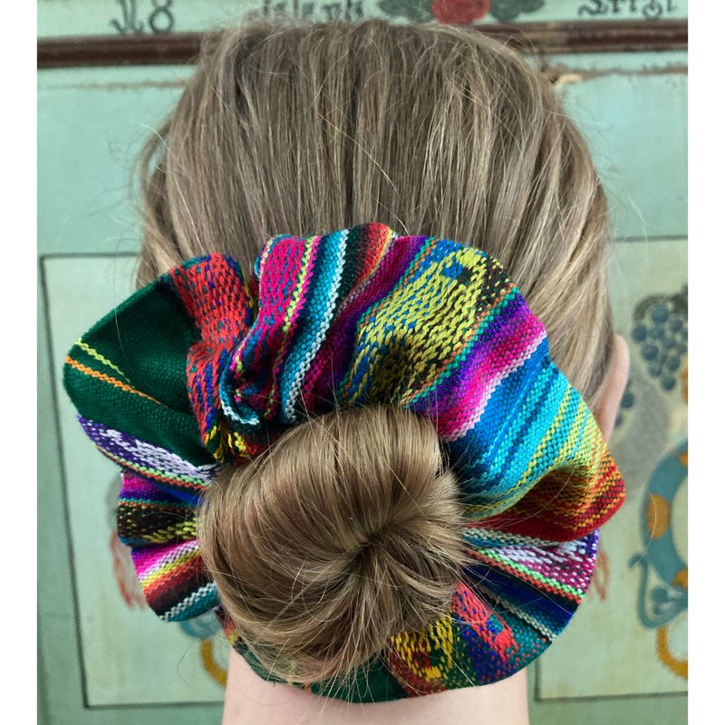 Ecuadorian Fabric Scrunchie Green