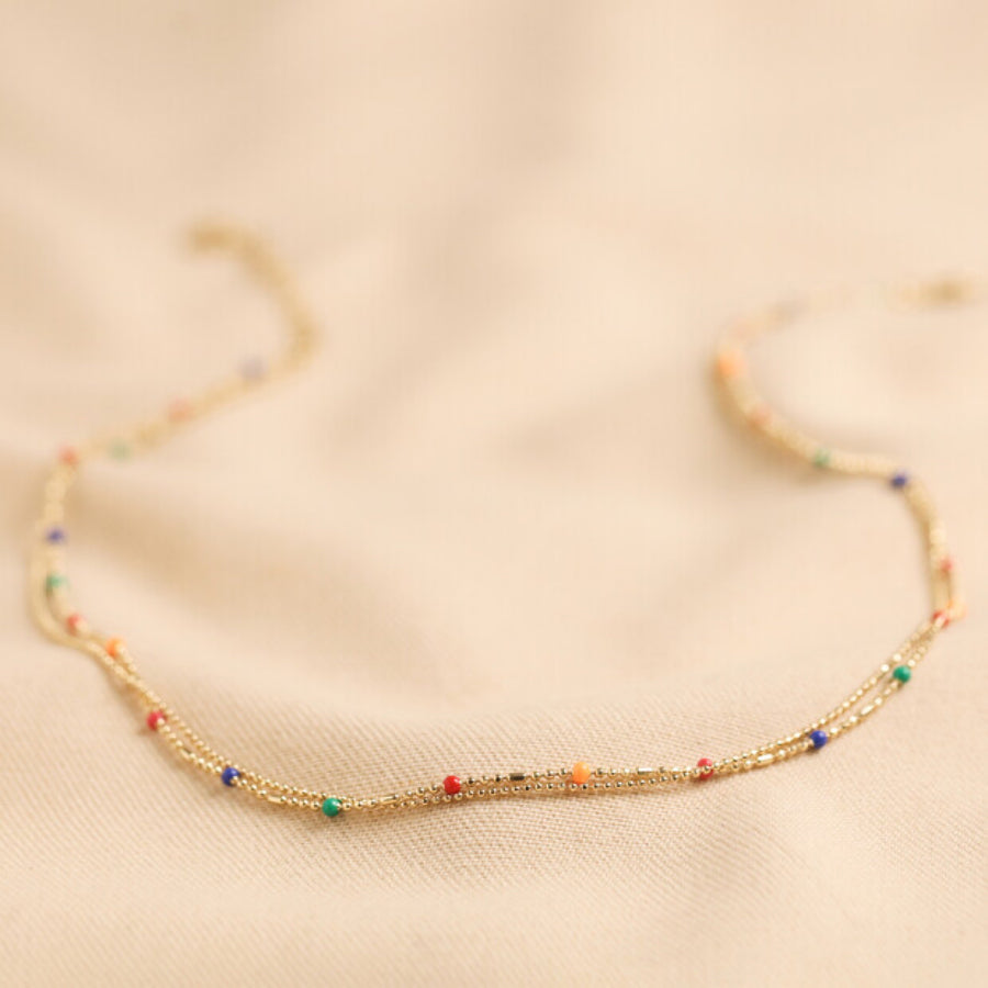 Angel Rainbow Enamel Layered Necklace