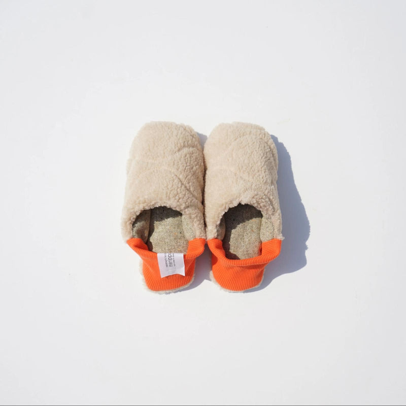 Quilting boa x Wool nep slippers