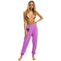 Leg Logo Sweatpants Neon Purple