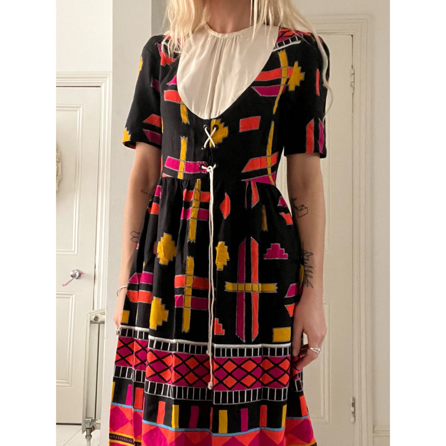 1970s midi dress multi