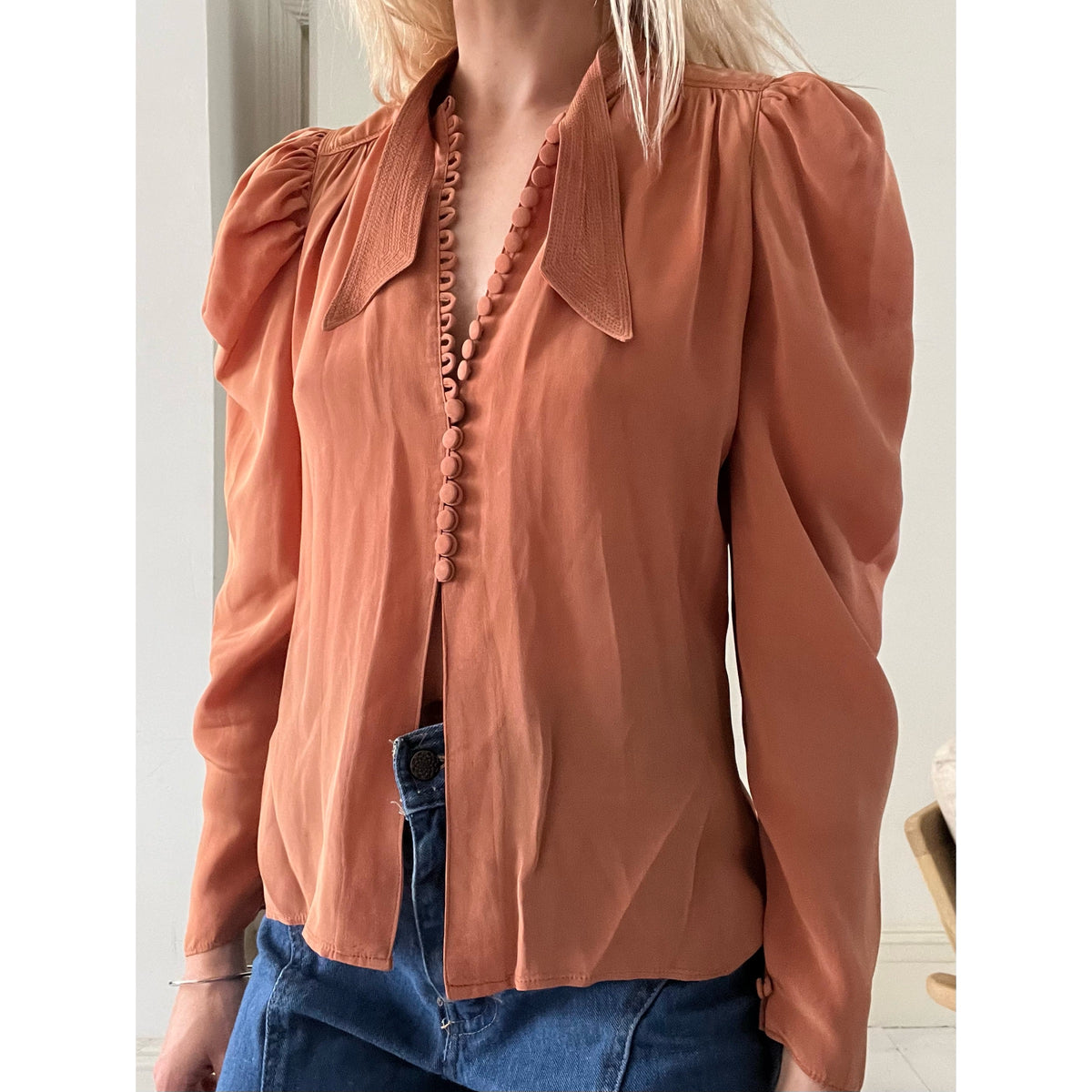 1970s Quorum blouse peach