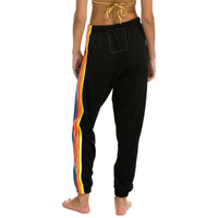 5 Stripe Sweatpants Black/Neon Rainbow