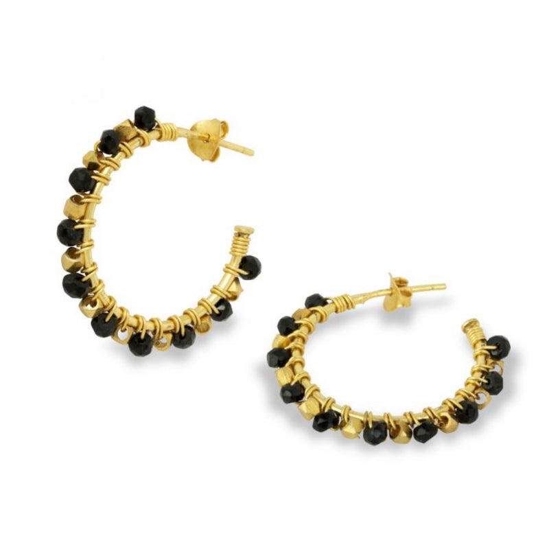 Mini Riva Earrings Black Onyx