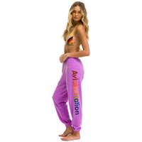 Leg Logo Sweatpants Neon Purple