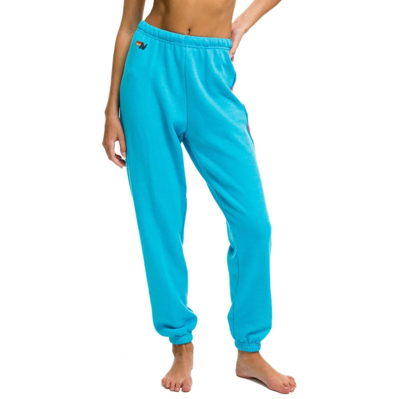 5 Stripe Sweatpants Neon Blue/Neon Rainbow