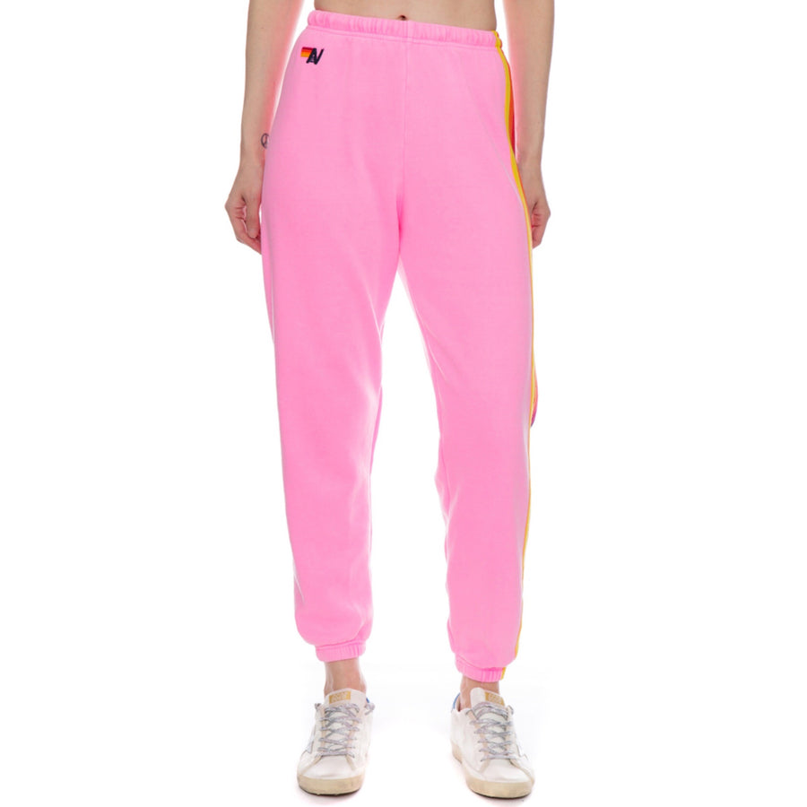 5 Stripe Sweatpants Neon Pink Aviator Nation