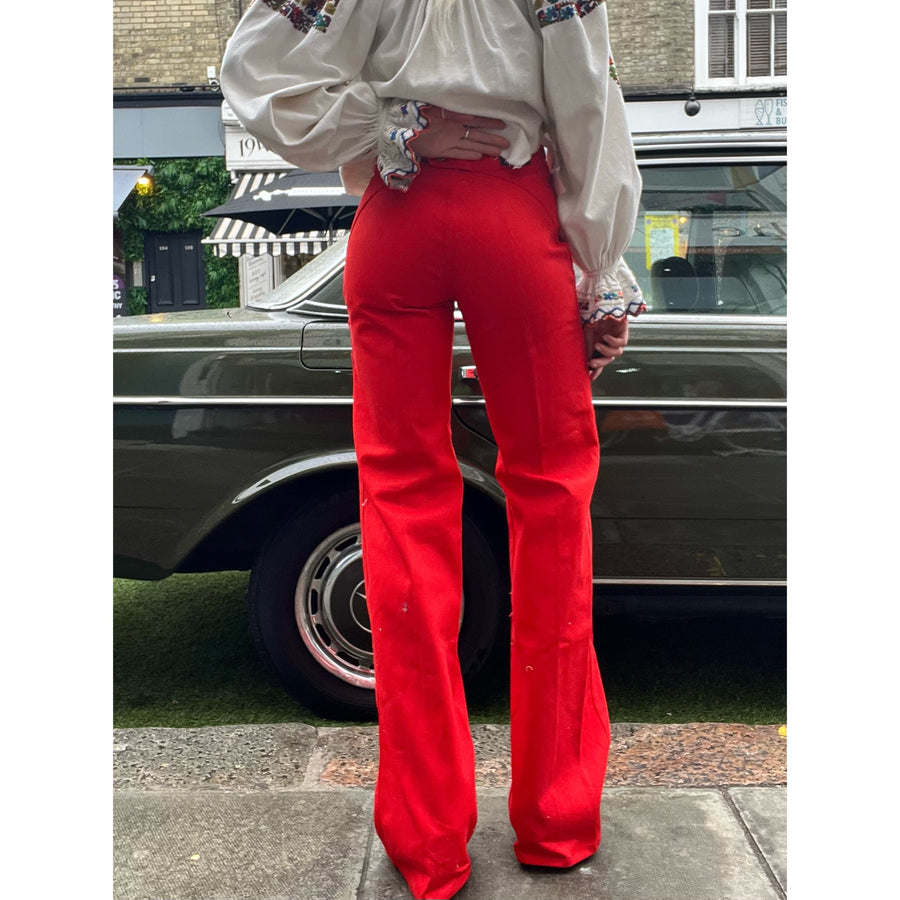 1970s deadstock jeans red