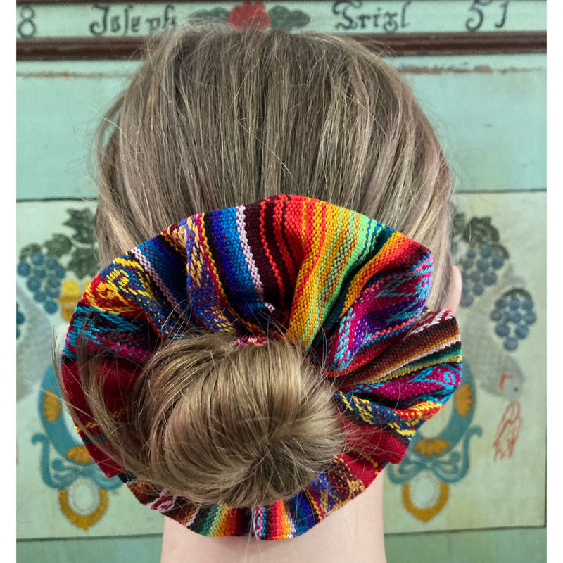 Ecuadorian Fabric Scrunchie Red