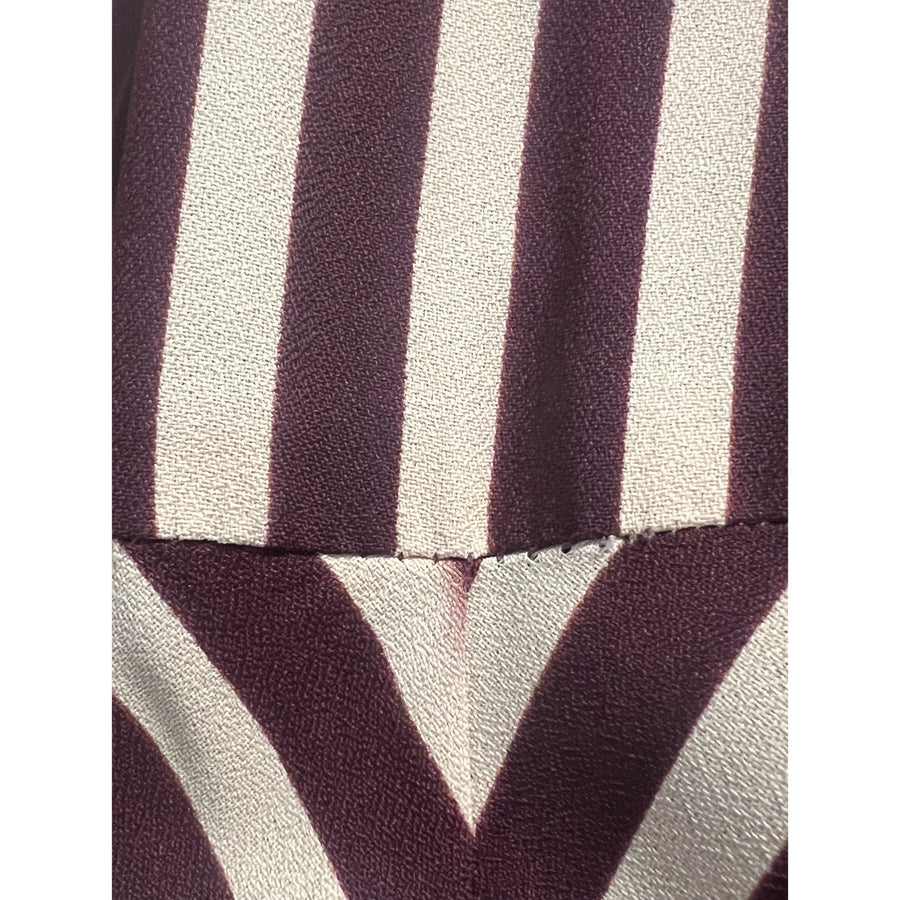 1970s stripe midi dress brown