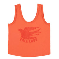 Orange 'Free Love' Print T