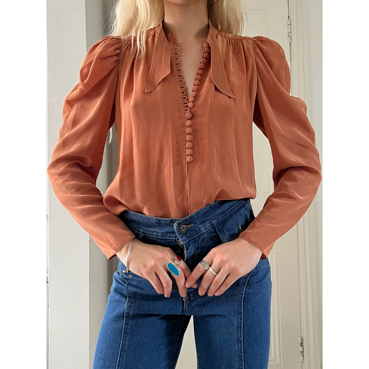 1970s Quorum blouse peach