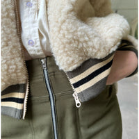 Zip Up Shearling Bomber