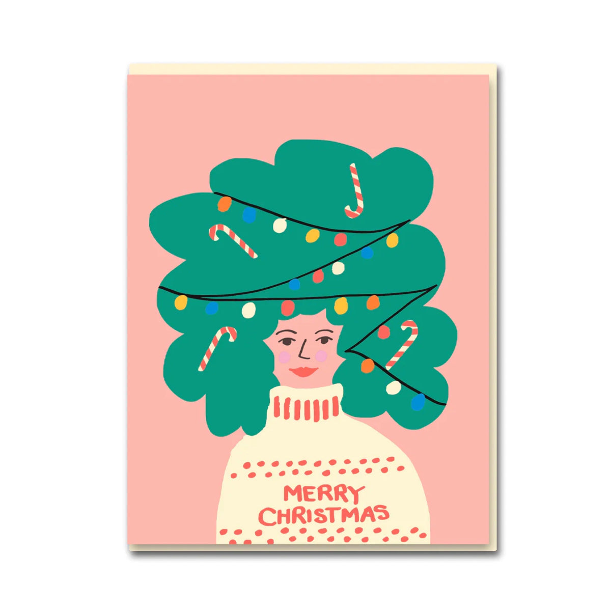 Christmas Hair Girl Card