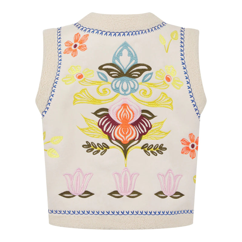 Cassidy Embroidered Gilet Cream