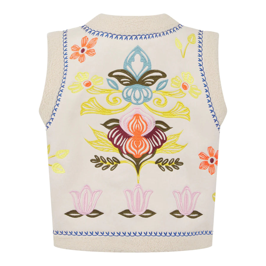 Nooki Cassidy Embroidered Gilet Cream