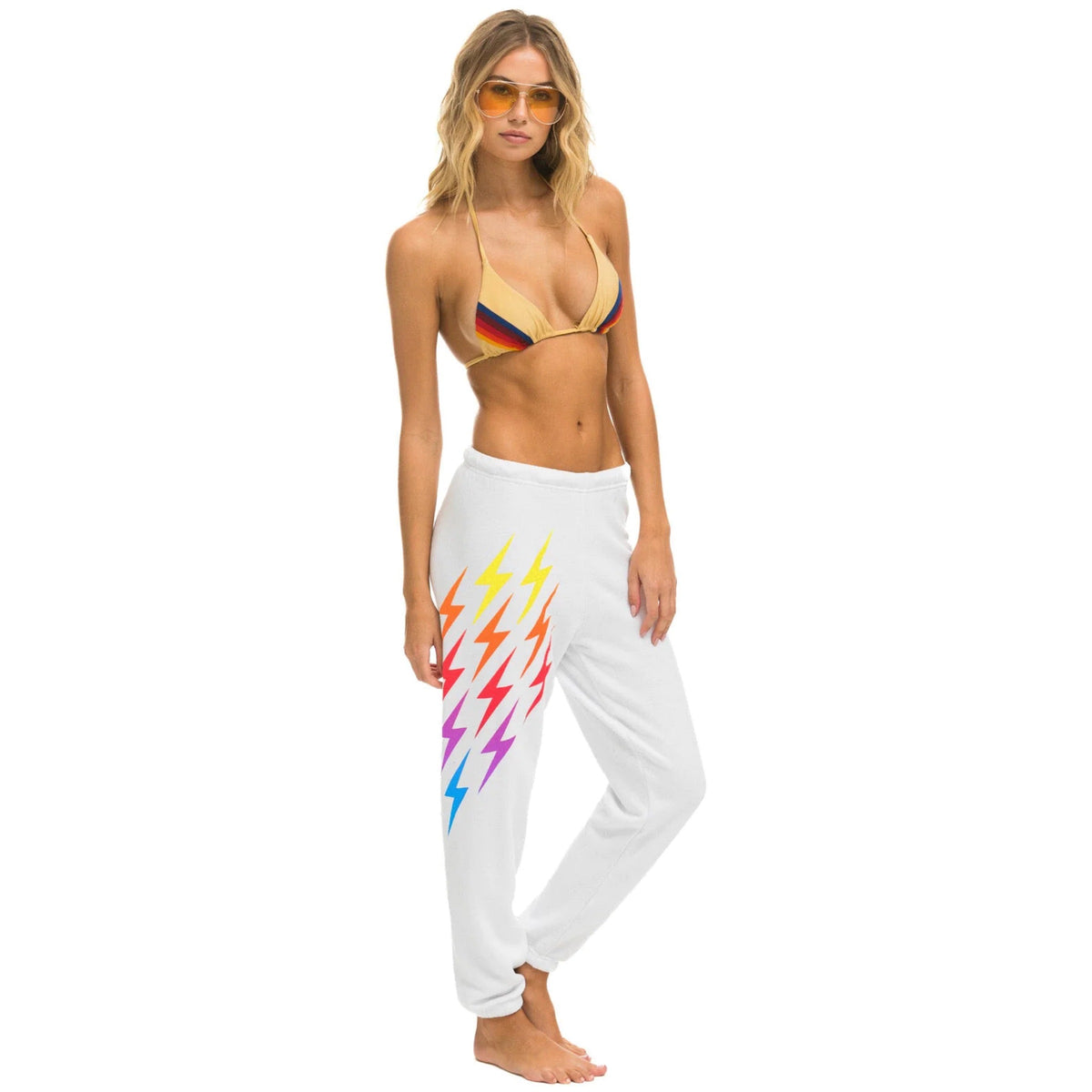 Bolt Multi Gradient Sweatpants White/Rainbow