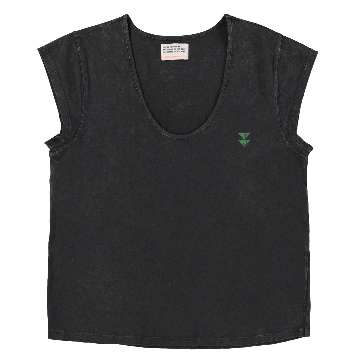 Black T with Green Fish Motif