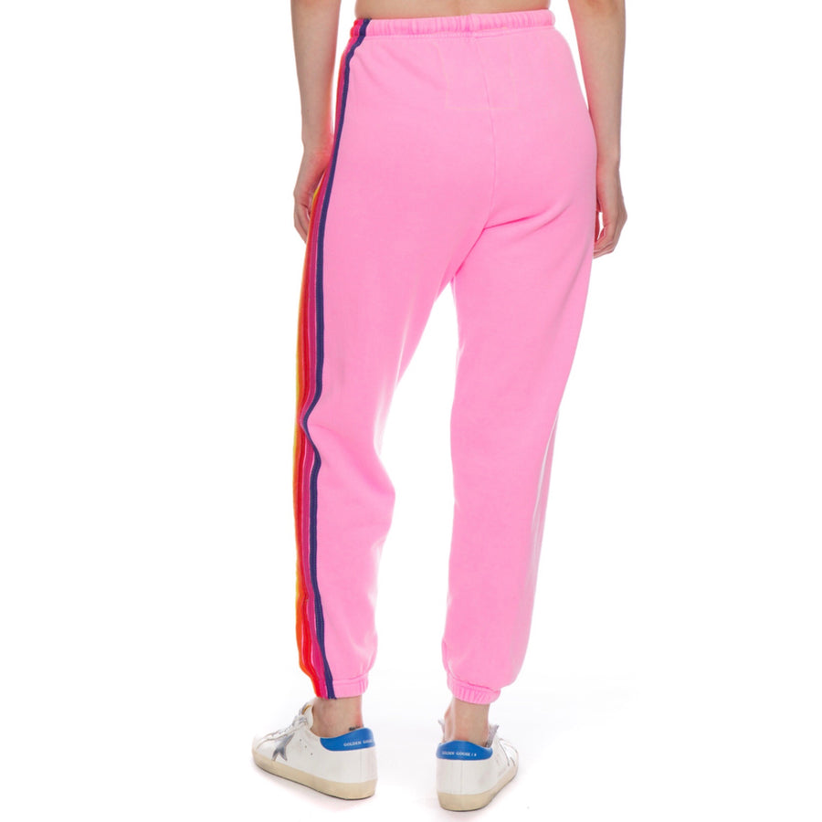 5 Stripe Sweatpants Neon Pink Aviator Nation