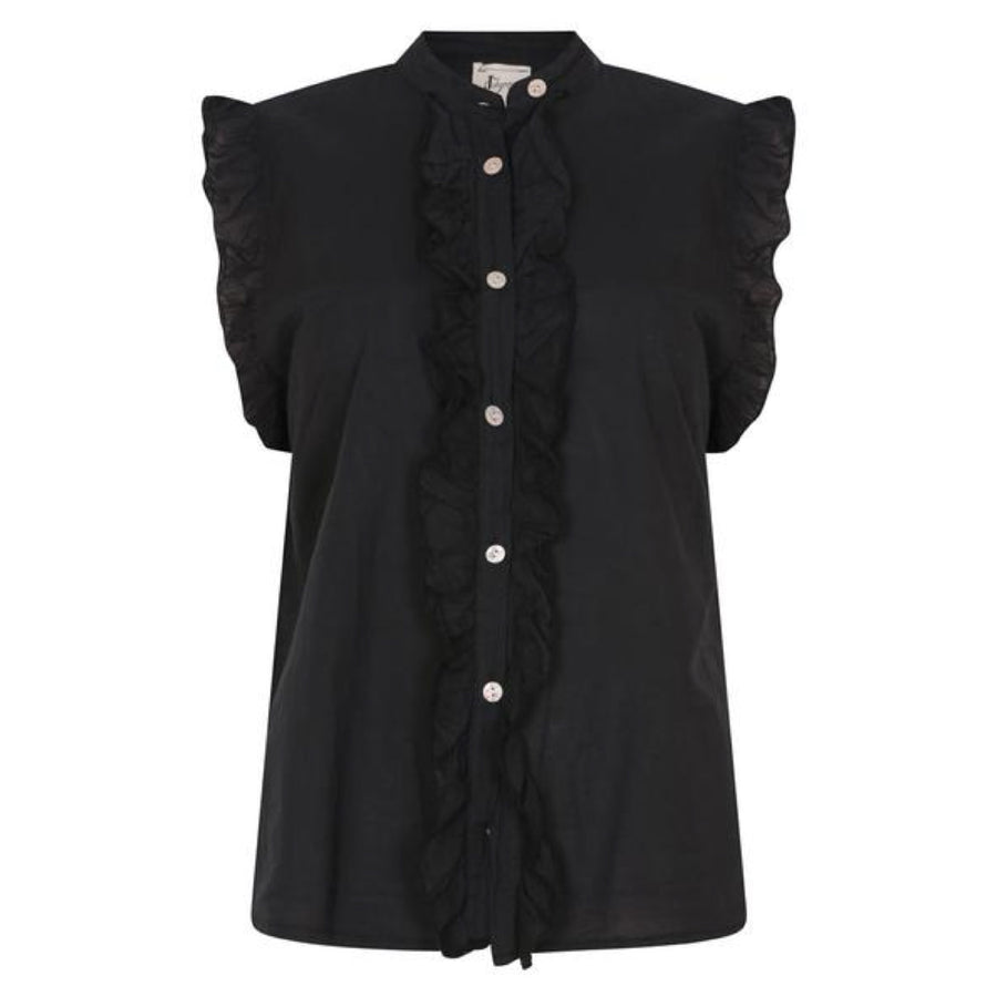 Johanna Ruffle S/S Black