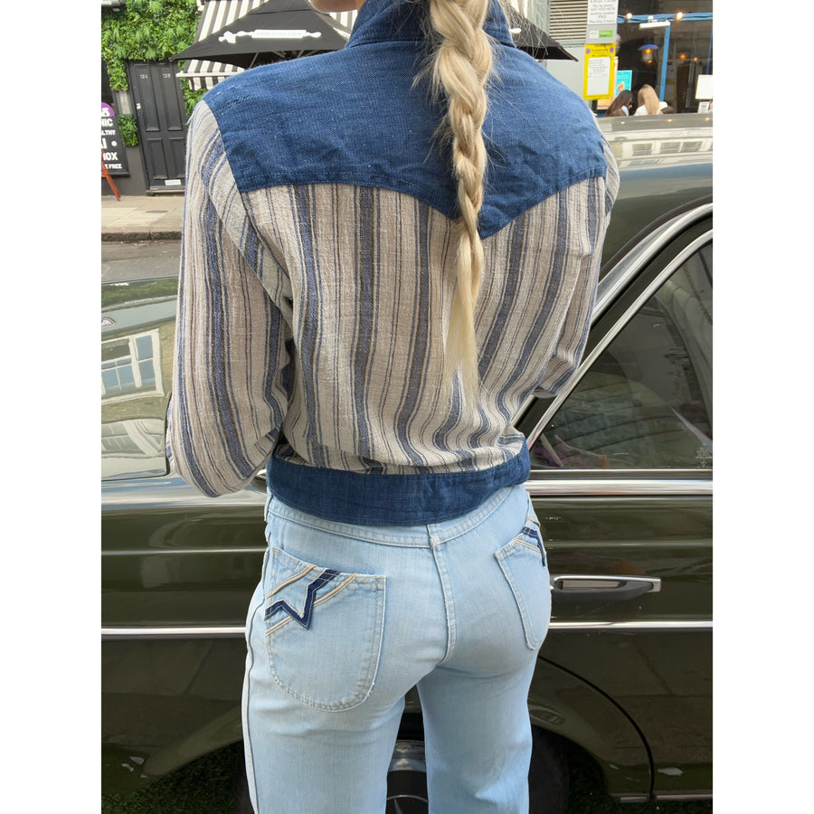 1970s cheesecloth denim shirt blue