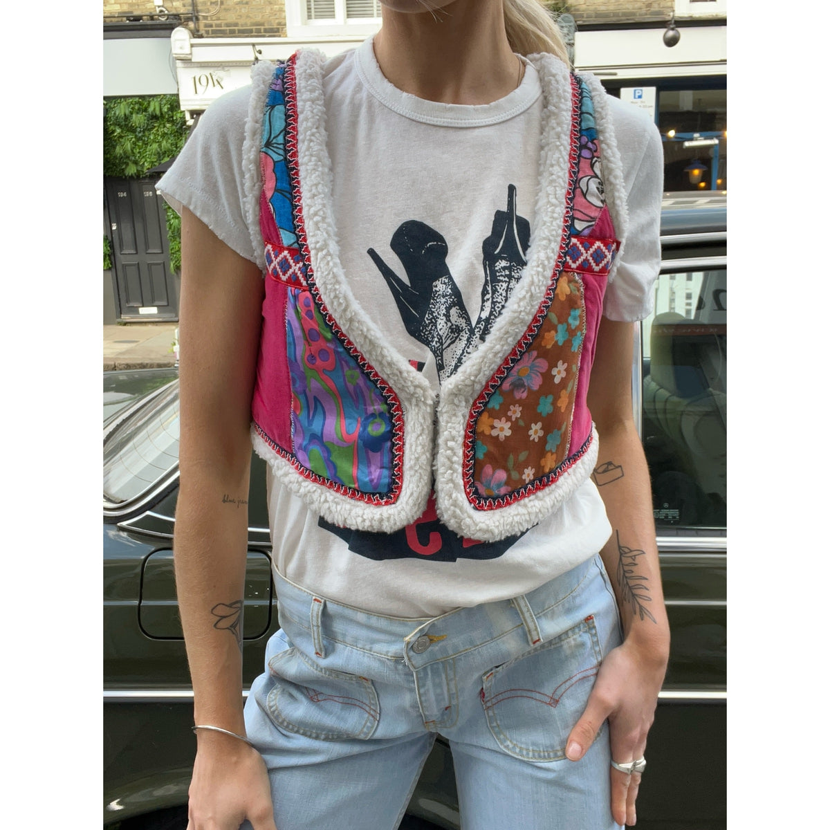 1970s patchwork vest multi