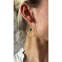 Dangle Hoop Earrings Green