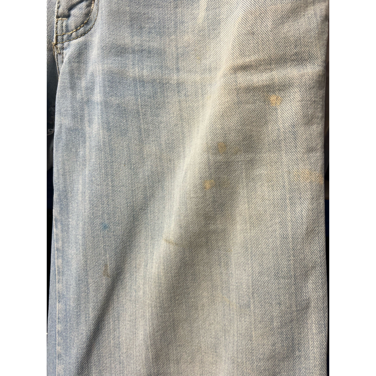 1970s worn-in flare jeans blue