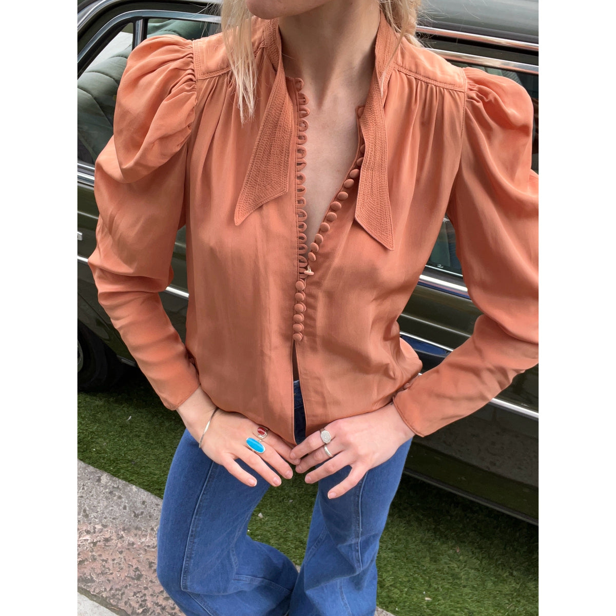 1970s Quorum blouse peach