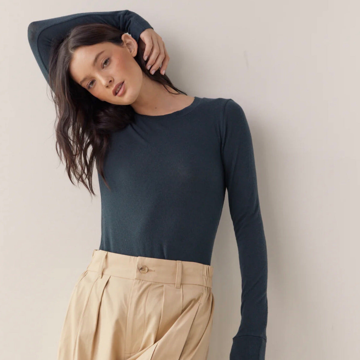 Tencel Crew Neck Top Forest