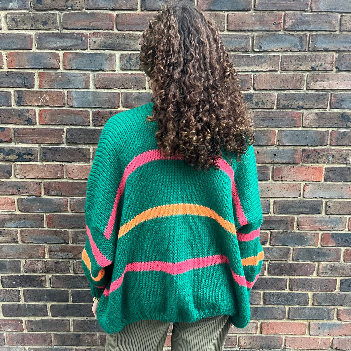 *NEW* Green Colour Stripe Cardigan